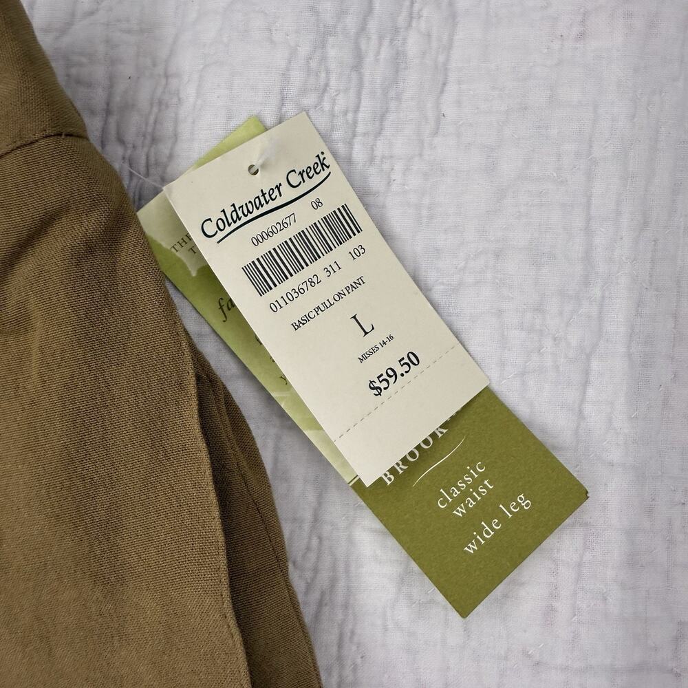 NWT Coldwater Creek Brown XL 2-Piece Set Sleeveless Scoop Top Wide-Leg Pants - Picture 2 of 12